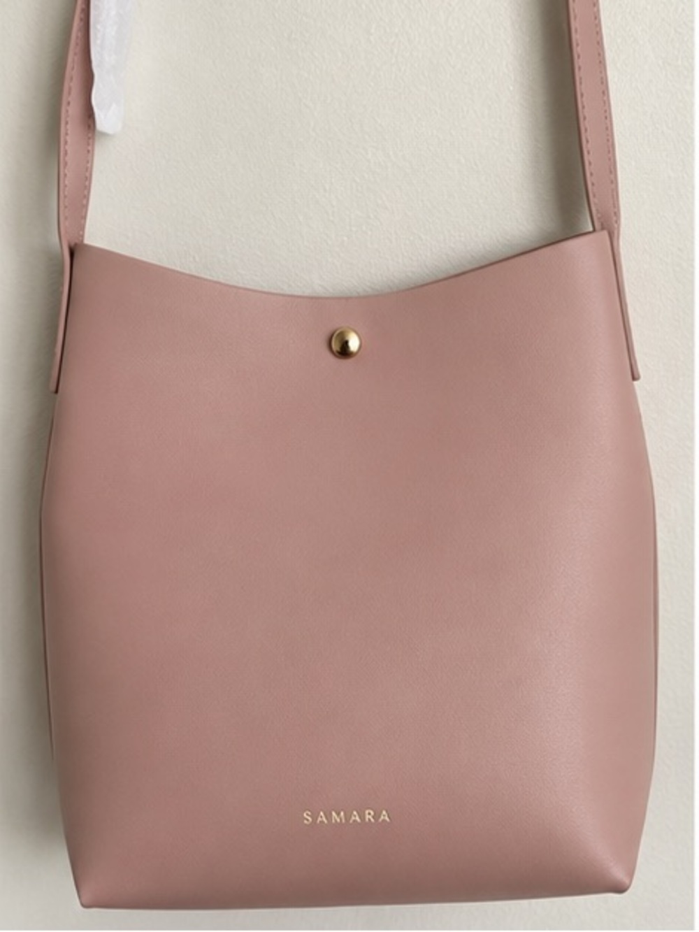 SAMARA Pink Shoulder Bag Vegan Leather Adjustable Strap NWOT